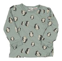 Světlemodré pyžamové triko s tučňáky H&M