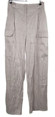 Dámske svetloružové metalické voľné é nohavice s vreckami River Island