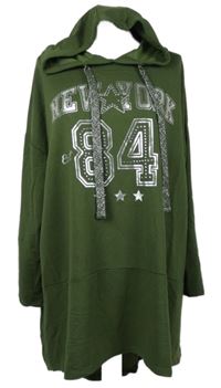 Dámská khaki mikinová tunika s číslem a kapucí Yours 