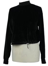 Dámská černá sametová crop mikina Topshop 