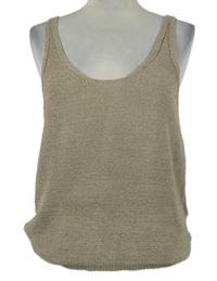 Nové - Dámský béžový pletený top Primark 