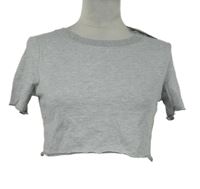 Nové - Dámské šedé crop tričko Glamorous 
