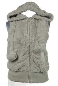 Dámská béžová kožešinová vesta s kapucí C&A