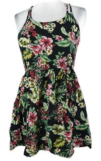 Dámske čierne kvetované šaty Select