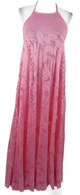 Dámské růžové krajkové dlouhé šaty George 