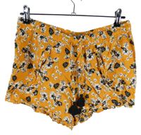 Dámské oranžové květované volné kraťasy Primark 