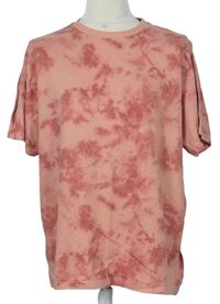 Pánske korálové batikované tričko Primark