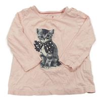 Svetloružové tričko s mačičkou Lupilu