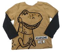 Hnedo-čierne tričko s dinosaurem Toy Story George