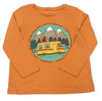 Oranžové tričko s obrázkom TU