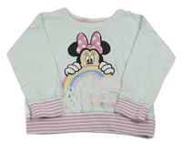 Světlemodro-pruhovaná mikina s Minnie Disney