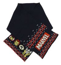 Tmavomodrá pletená šála se vzorem a Avengers TU