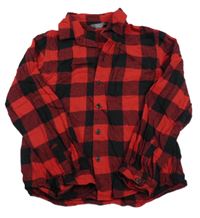 Červeno-černá kostkovaná falenlová košile PRIMARK