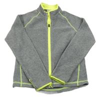 Sivo-neónově žltá fleecová prepínaci mikina H&M