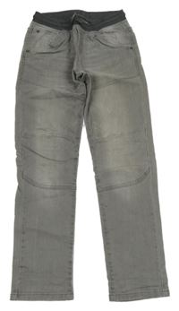 Světlešedé rifle s úpletovým pasem C&A