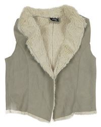 Sivá semišová crop vesta s kožúškom Page one young