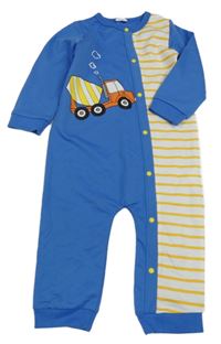 Modro-pruhovaný teplákový overal s autom