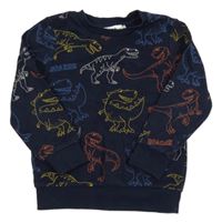 Tmavomodrá mikina s dinosaurami C&A