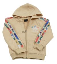 Béžová prepínaci mikina s logem Adidas a kapucňou