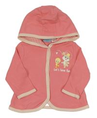 Ružová ľahká prepínaci mikina s Tweetym a kapucňou