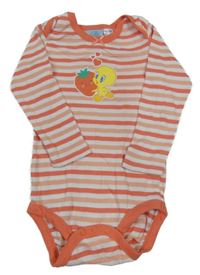 Růžovo-bílé pruhované body s Tweetym