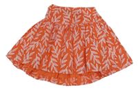 Oranžová sukňa s rostlinami OKAIDI