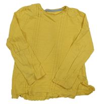 Žlté tričko s madeirou Matalan