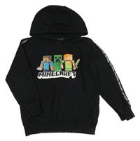 Černá mikina s potiskem Minecraft a kapucí