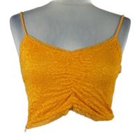 Dámský medový krajkový crop top se špagetovnými ramínky FB Sister