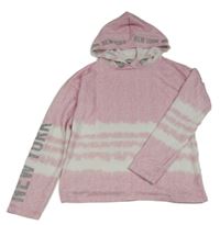 Světlerůžové melírované úpletové triko s kapucí Matalan