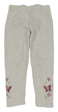 Světlešedé legíny s motýly C&A