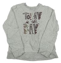 Sivá melírovaná mikina s nápisom C&A