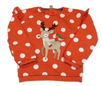 Červená bodkovaná á mikina so sobom Tu