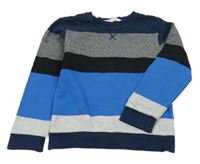 Tmavomodro-melírovano-modrá mikina H&M