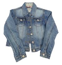 Modrá rifľová crop bunda Next