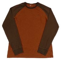 Hnědo-rezavé triko s výšivkou Next