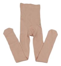 Růžové žebrované punčocháče