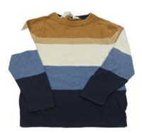 Hnedo-smetanovo-modrý sveter H&M