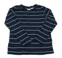 Tmavomodro-biele pruhované tričko Lupilu