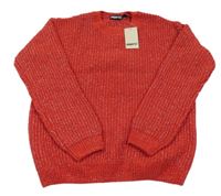 Nové - Červený třpytivý žinylkový svetr Pepperts