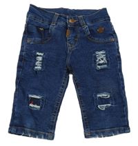 Tmavomodré rifle s vyšúchaním