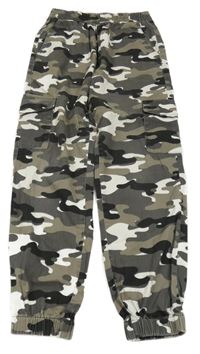 Šedo-černo-bílé army cargo cuff rifle New Look