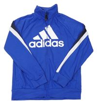 Safírovo-černo-bílá propínací mikina Adidas