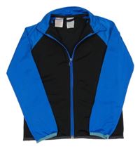 Černo-modrá sportovní propínací mikina Adidas