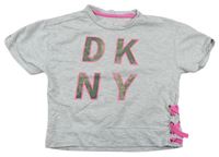 Svetlosivá tepláková vesta s logom DKNY