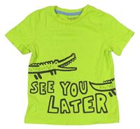 Limetkové tričko s krokodílmi  Nutmeg