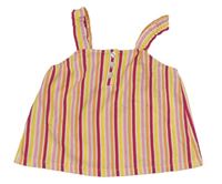 Barevný pruhovaný halenkový top s knoflíčky Matalan