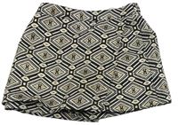 Čierno-bielo-zlaté kockované sukňové kraťasy Nutmeg