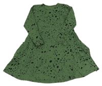 Zelené teplákové šaty so vzorom