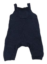 Modro-tmavomodré pletené laclové kalhoty Miniclub